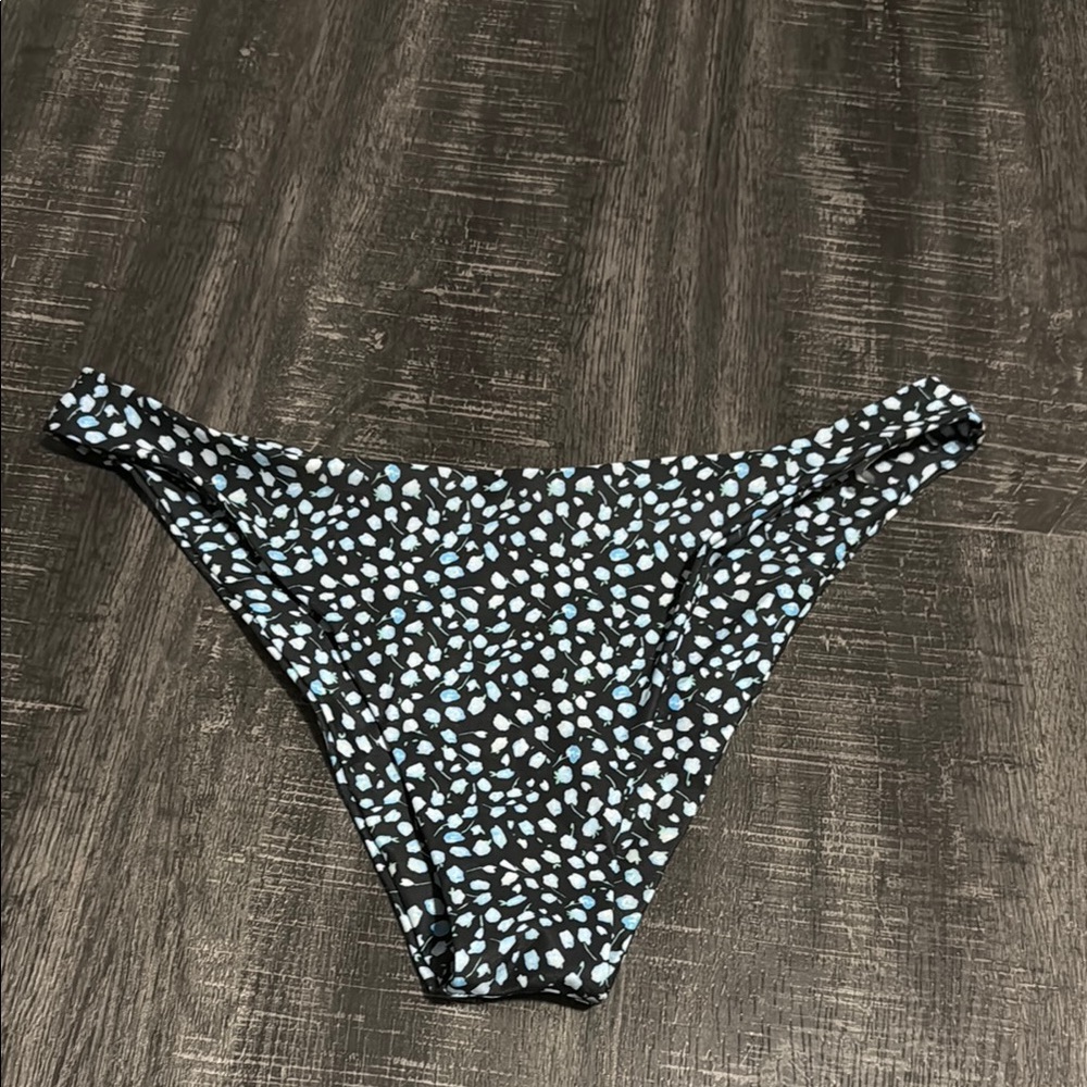 Stylish Black and Blue Patterned Bikini Bottom
